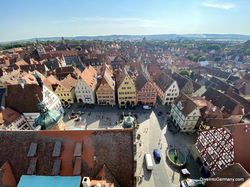 Marktplatz from the top of the Tower Rothenburg
