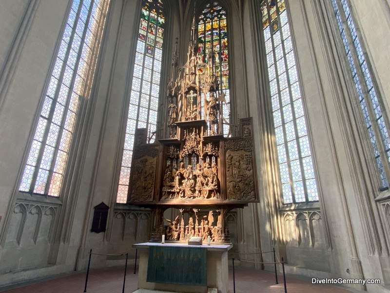 Heilig Blut Altar (Altar of the Holy Blood). The cross is said to hold some of Jesus' blood