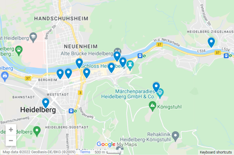 Best Hotels In Heidelberg map