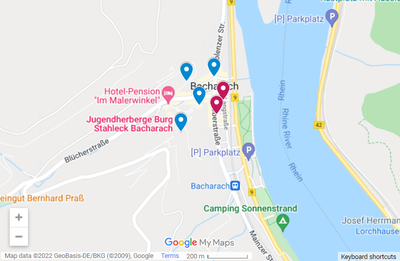 Things To Do In Bacharach map