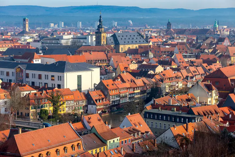 Aerial view of the Old Town Bamberg