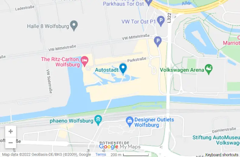 Autostadt Wolfsburg map