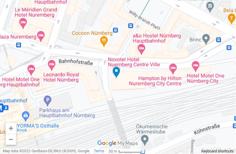 Novotel Nuernberg Centre Ville map