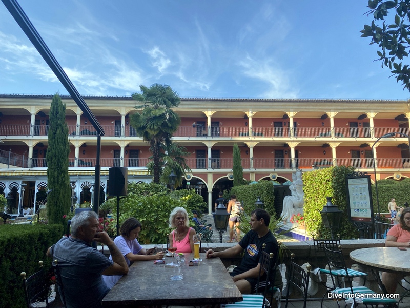 Bar at El Andaluz with its lovely courtyard and live music when we were here