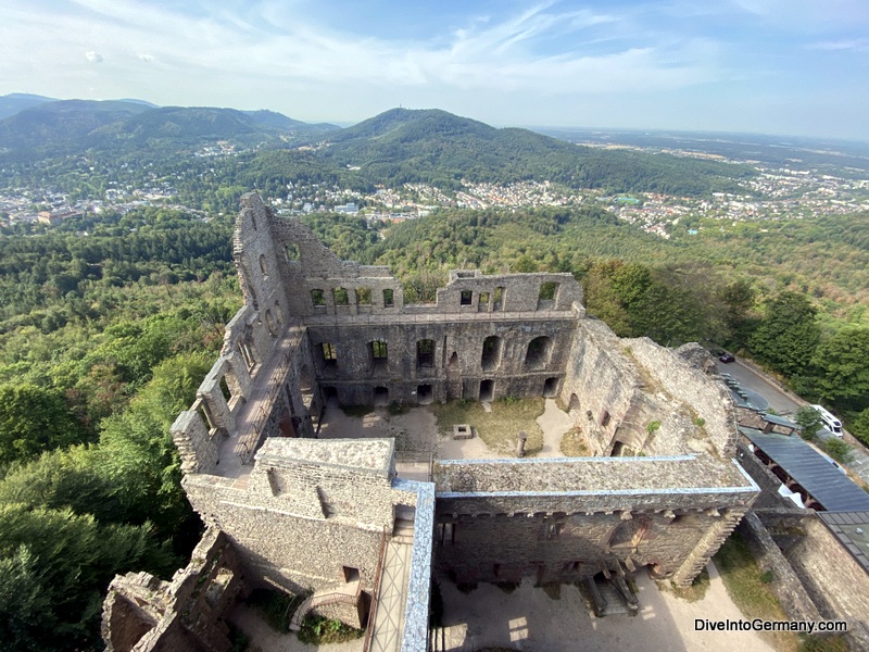 Views of the Altes Schloss Hohenbaden from the back of the castle