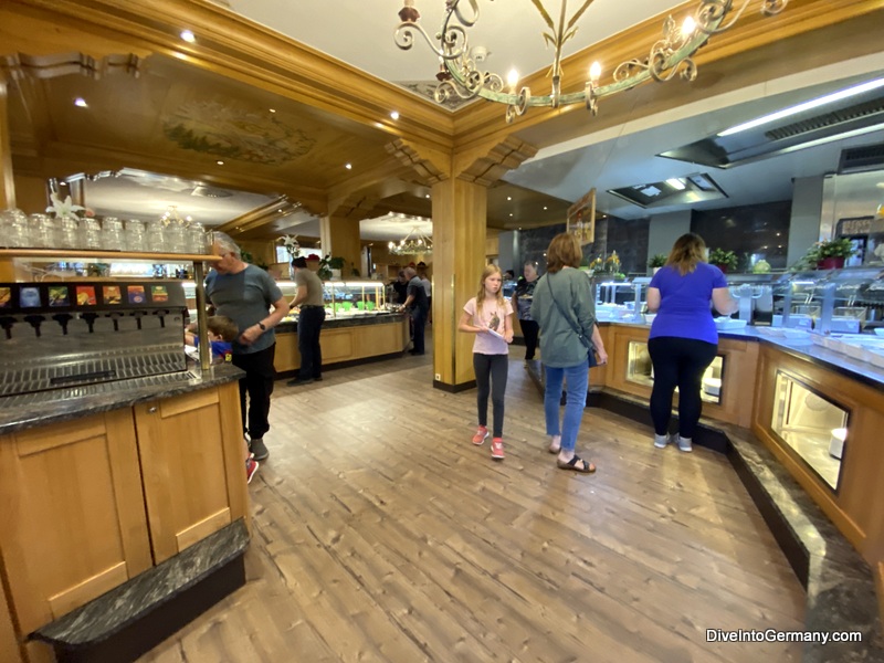 The buffet area at dinner