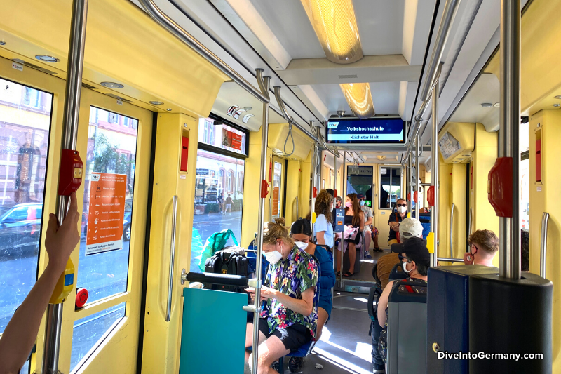 Inside Heidelberg tram