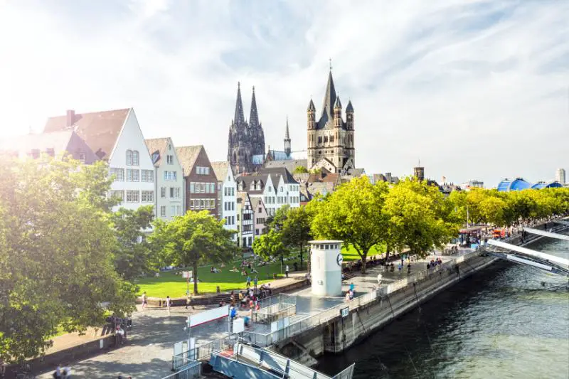 Cologne's picturesque Old Town on the river