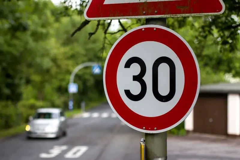 German speed limit sign