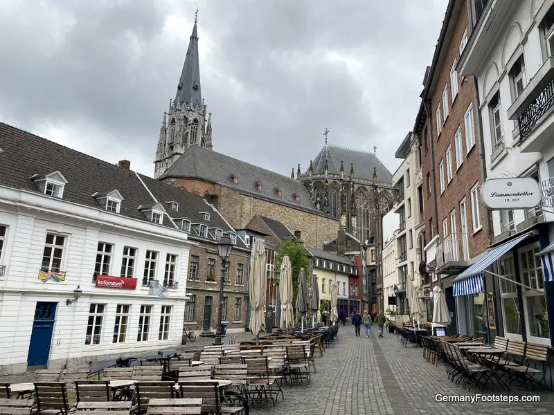 Aachen's Old Town with the Cathedral in the background