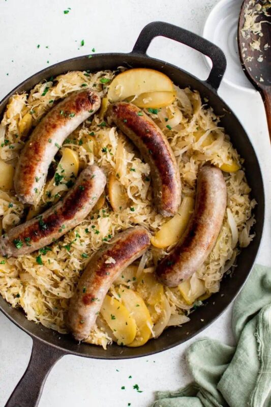 bratwurst and sauerkraut