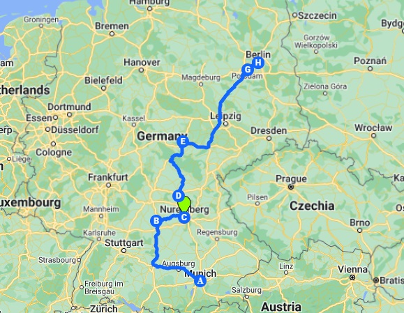 Germany 10 day itinerary map