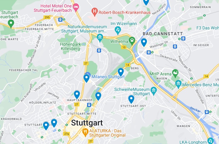 where to stay in Stuttgart map