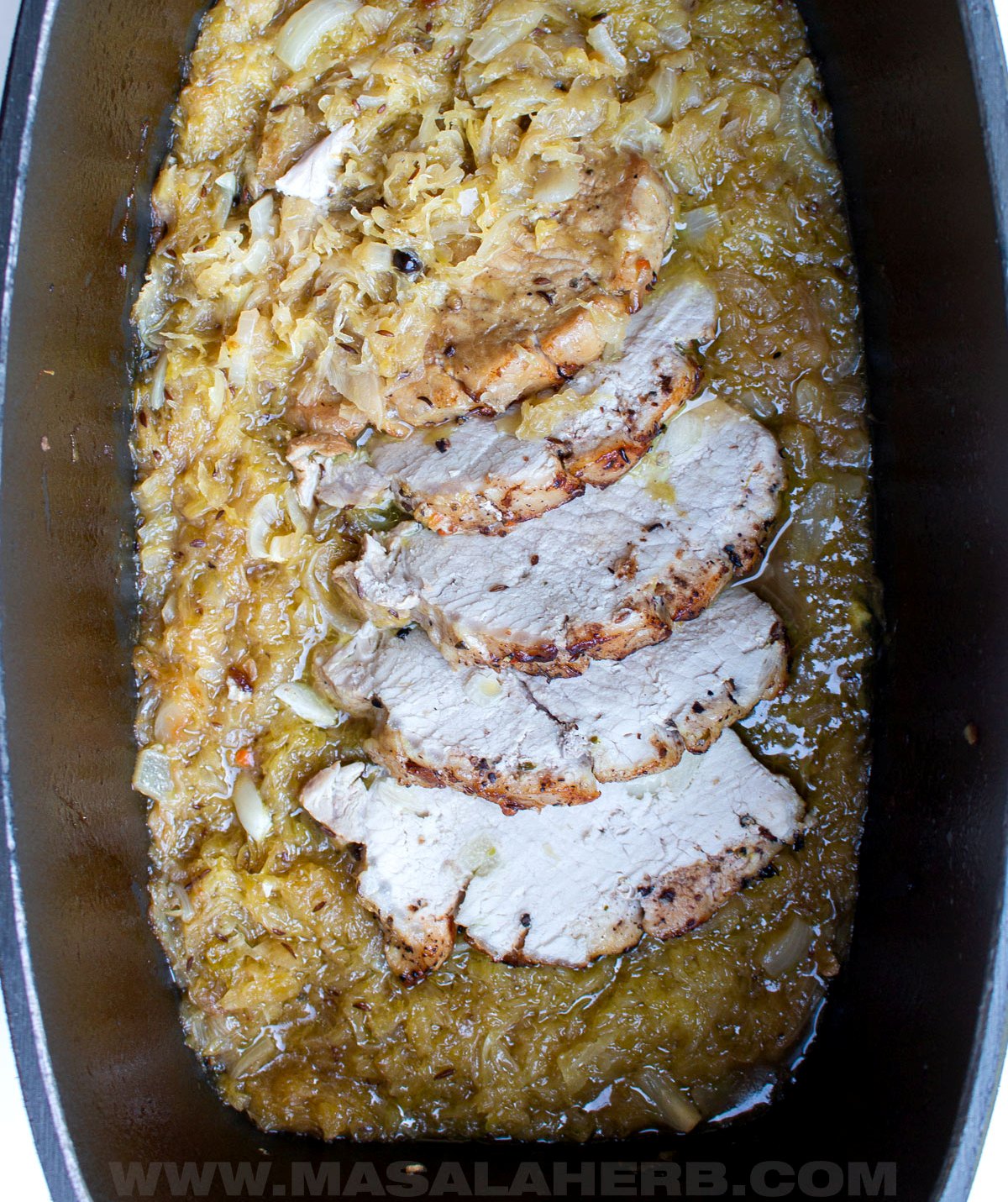 German Pork Loin Roast with Sauerkraut 2