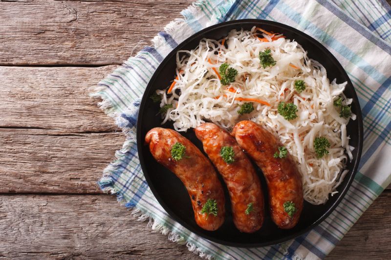 German sausages go great with Sauerkraut